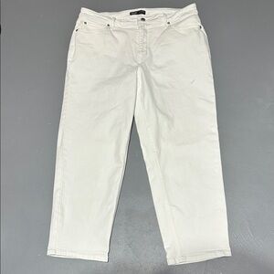 Simply Vera Vera Wang Mid-Rise Boyfriend Crop White Pants (Women’s Size 12)